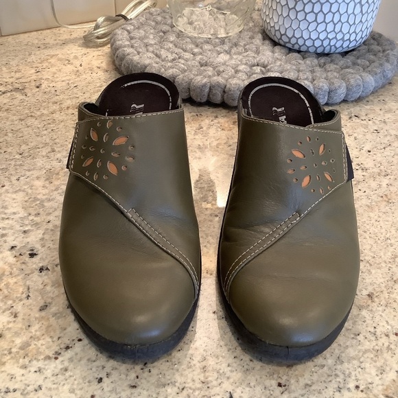 Romika Shoes - ROMIKA‎ Women Mule Heel Shoes Green Leather Size 37 [US 6/6.5]